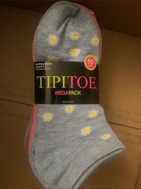 Women’s Light Multicolored Daisy No-Show Socks